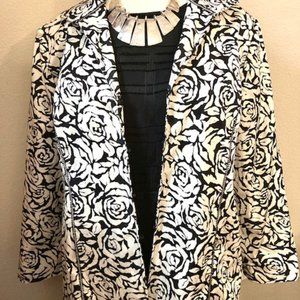 Chico's Jacket Blazer Size 3 (XL) Black and White Preowned